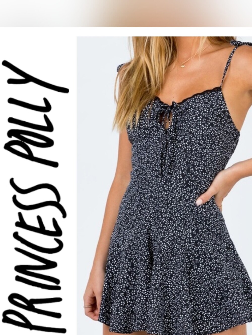 Princess Polly Rada Black & White Floral Fit And Flare Romper